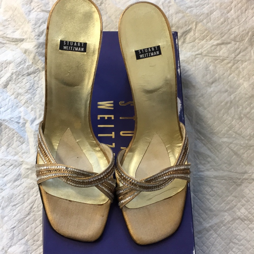 Stuart Weitzman Gold Sandal - image 1